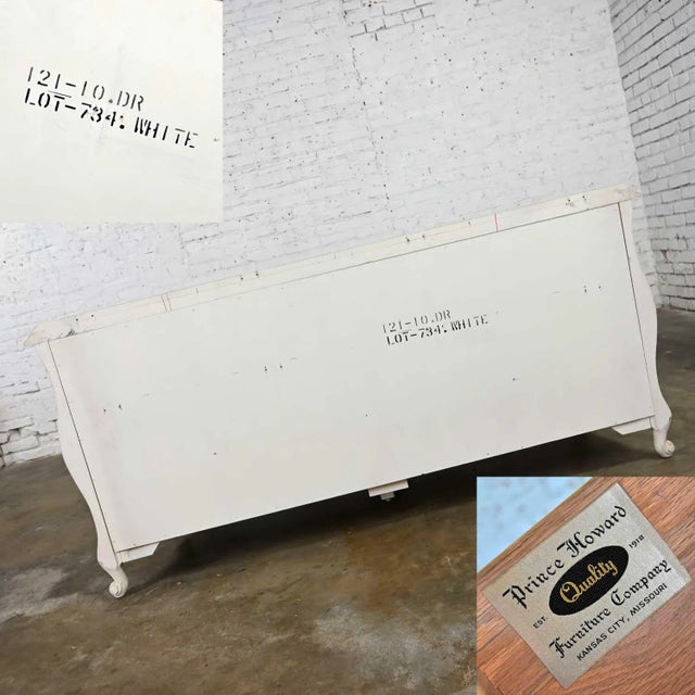 Prince Howard French Provincial Hollywood Regency Vintage White Dresser Credenza For Sale - Image 10 of 13
