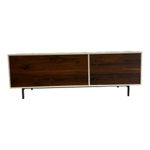 Walnut and Lacquer Long Media Storage Unit