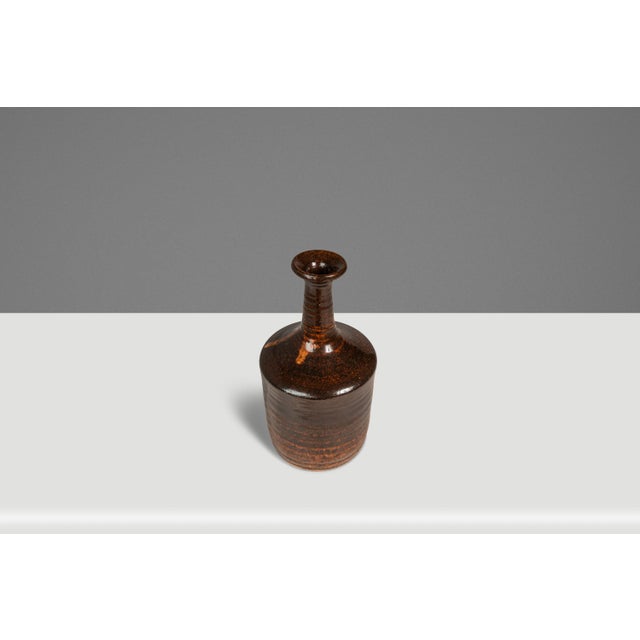 1970s Japanese Modern Stoneware Studio Pottery Glazed Vase / Vessel, Japan, C. 1970s For Sale - Image 5 of 15