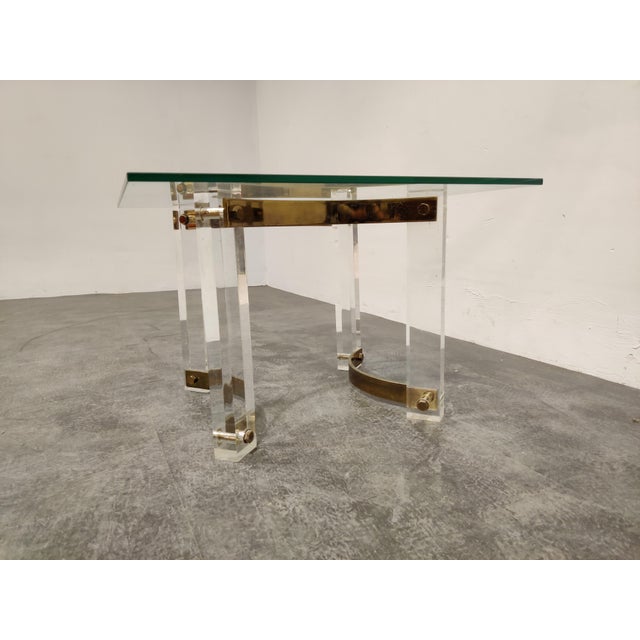 We can also ship the base only to save shipping costs and you can order a glass locally. Vintage acrylic glass and brass...