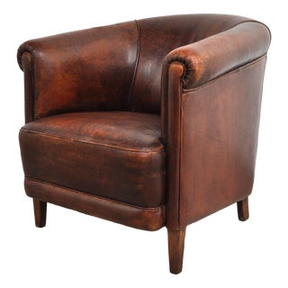 Vintage Armchair in Leather, 1960s For Sale
