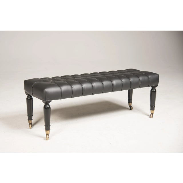 Bench mid '800 France - in ebonized walnut. Brass ferrules and castors in perfect working order. Replaced padding in first...