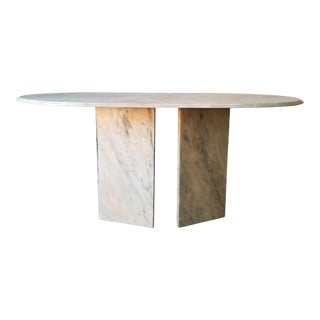 Postmodern Italian Marble Oval Dining Table For Sale