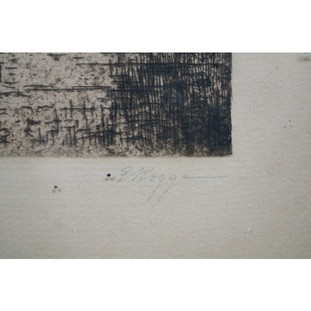 Black Antique Emy Rogge Signed German Water Mill Landscape Etching 12" For Sale - Image 8 of 10