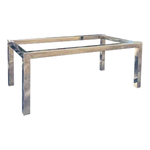 Modern Chrome Dining Table Base | in the Style of Milo Baughman