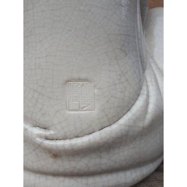 Ceramic Qing Dynasty Chinese Artist, White Guanyin Sculpture, 1890s, Porcelain For Sale - Image 7 of 18