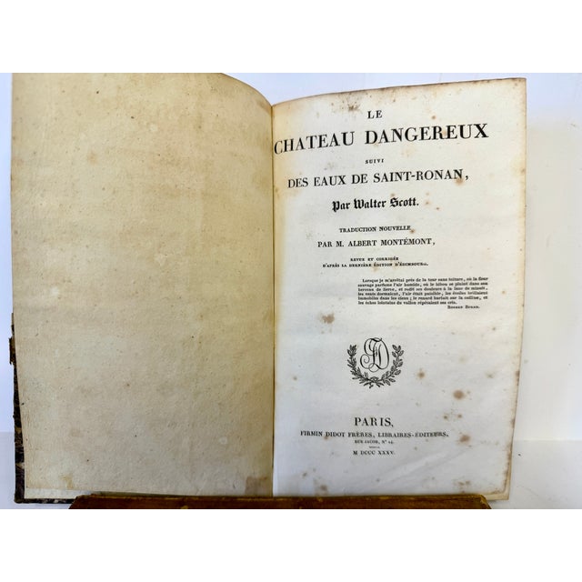 1830s Antique French Edition Walter Scott Novels Half-Leather - Set of 5 For Sale - Image 10 of 11