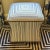 Textile Striped Blue and White Ottoman For Sale - Image 7 of 9