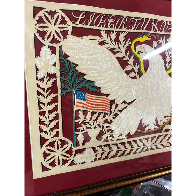 1940s 1940s Vintage Paper Cut American Eagle Allen Saalburg Print, Framed For Sale - Image 5 of 7