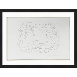 1980s Pablo Picasso, Etudes Des Mains Et Colombe (Marina Picasso Estate Hand Signed Lithograph) Reproduction For Sale