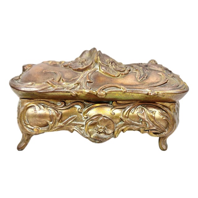 Antique Art Nouveau Large Jewelry Casket For Sale