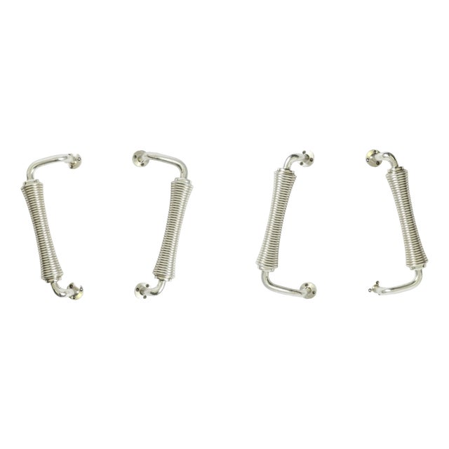 Large Door Handles in Aluminum, 1960s, Set of 4 For Sale