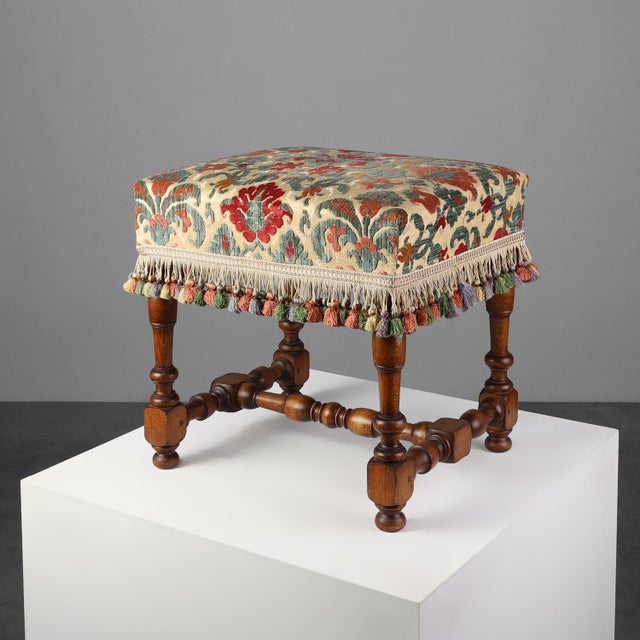 Antique Wood and Fabric Ottoman, France, 1890s For Sale - Image 11 of 11