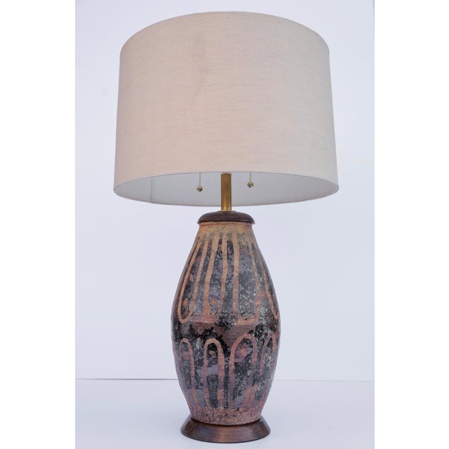 Hand Thrown Ceramic Table Lamp For Sale - Image 4 of 4