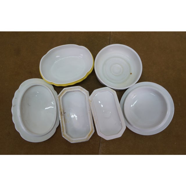 Antique Porcelain Ceramic Lidded Butter Dishes Casseroles Tureens 6" - Set of 5 For Sale - Image 13 of 18