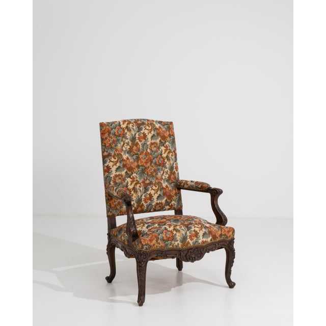 Brown 19th Century Louis XV Oak Armchair With Needle Point Upholstery For Sale - Image 8 of 12