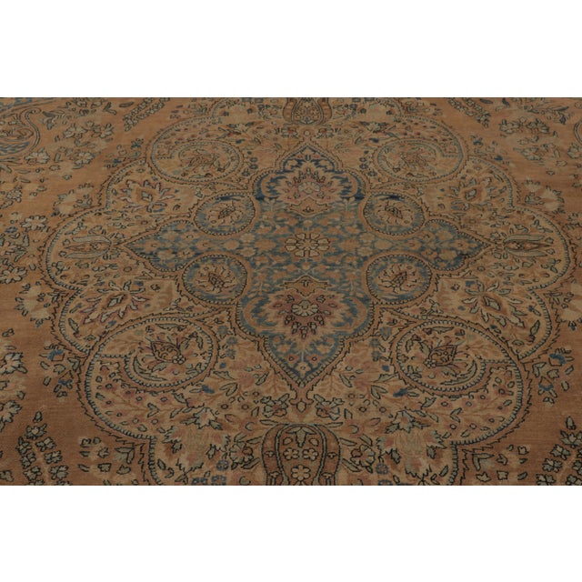 1920s Antique Persian Kerman Lavar Rug, Regal Intricate Floral Medallion - Rug & Kilim For Sale - Image 5 of 8