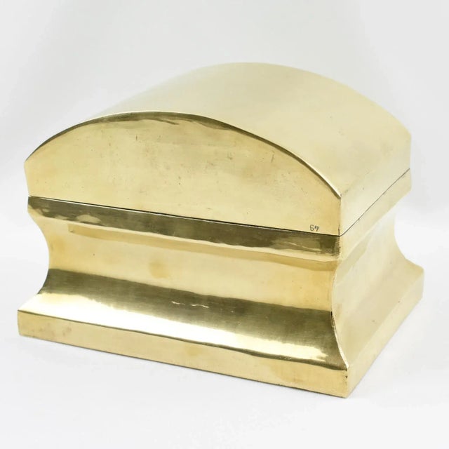 Neoclassic Modernist Brass Urn Box Tea Caddy For Sale - Image 4 of 9