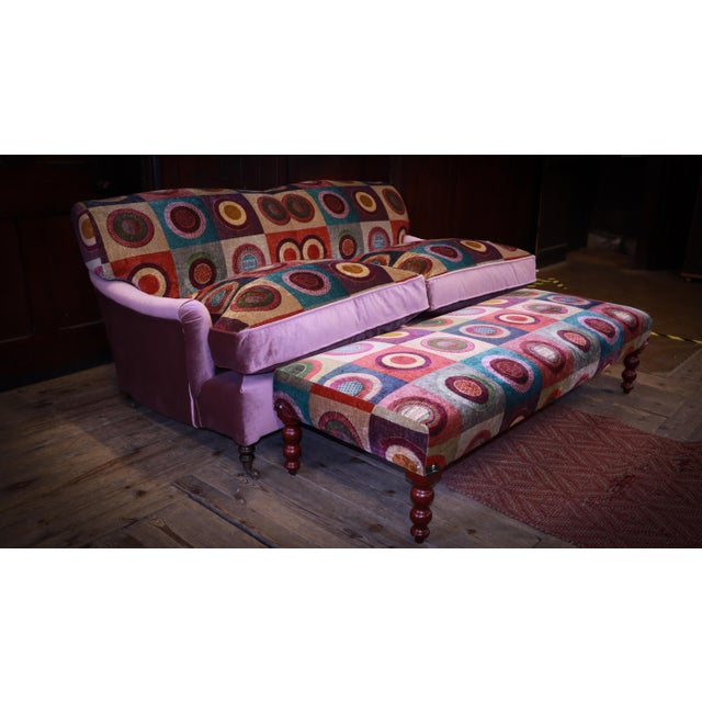 Set of 2-Seater Sofa and Ottoman in Mulberry Mohair Upholstery from George Smith, 2010s For Sale - Image 15 of 17