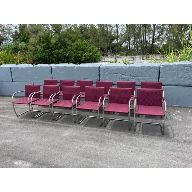 Metal 1990s Set of Twelve Original Brno Tubular Chairs for Knoll, Stainless Steel For Sale - Image 7 of 11