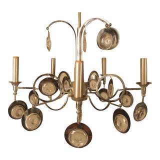 1960s Mid-Century Chrome Chandelier For Sale