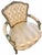 Louis XV–Style Gold Tufted Armchair With Coordinating Damask Fringed Footstool For Sale - Image 10 of 13