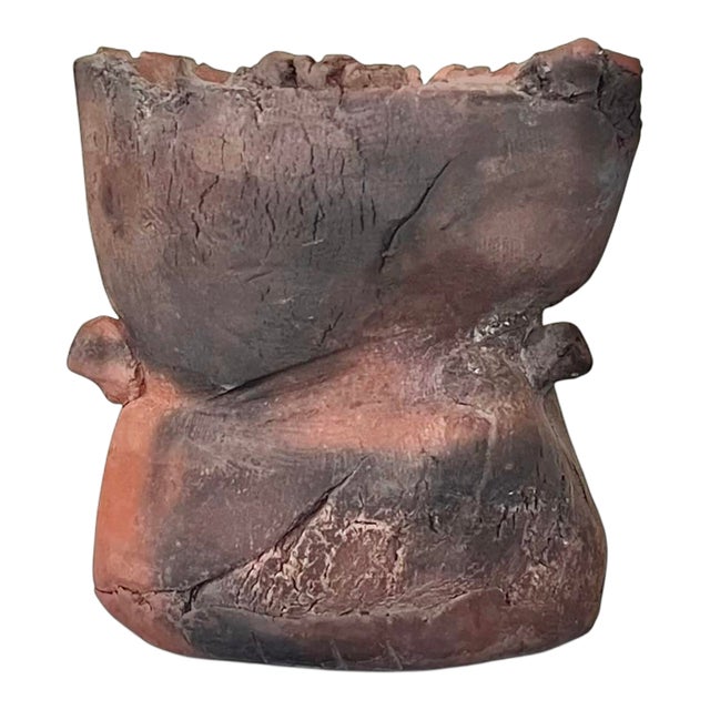 Late 20th Century Petite Rustic Studio Pottery Vase For Sale