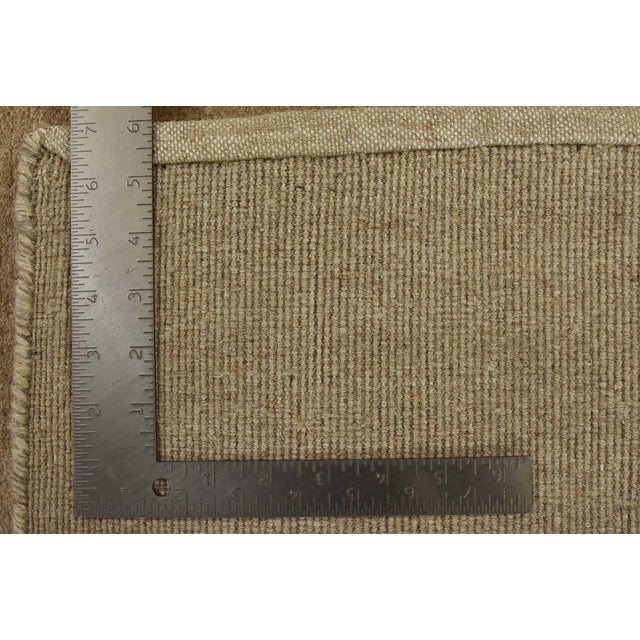 Solid Beige Rug 5’8” X 7’9” Wool Hand-Knotted Carpet For Sale - Image 13 of 13