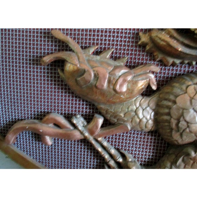 Gold 1980s Vintage Large Chinese Cheerful Dragon Relief Sculpture Plaque Movie Prop 10 Feet Long For Sale - Image 8 of 13