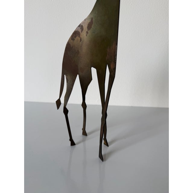 Metal 1980’s David Lesser Steel Cutout Giraffe Sculpture – Signed For Sale - Image 7 of 10