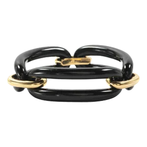 Christina Addison 18kt Yellow Gold and Onyx and Link Bracelet