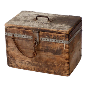 Antique Primitive Industrial Wood Storage Box