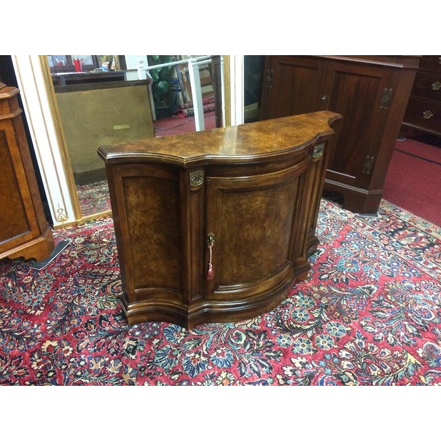 Vintage Console Cabinet, Burl Walnut Narrow Cabinet For Sale - Image 10 of 12