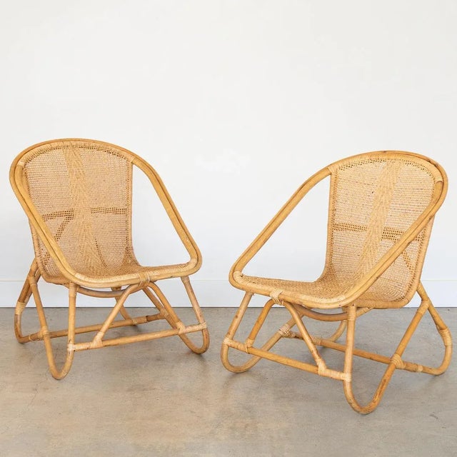 1960s Pair of Italian Woven Chairs For Sale - Image 10 of 10