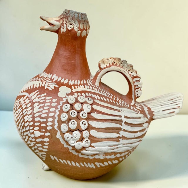 1960s Mexican Hand Crafted Folk Art Ceramic Ewer For Sale - Image 5 of 7