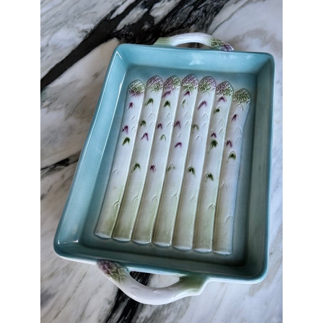 Made in Italy Vintage Asparagus Plate With Handles For Sale - Image 14 of 17