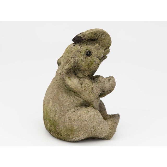 Composite Stone Elephant Garden Statue, England Late 20th C. For Sale - Image 4 of 8
