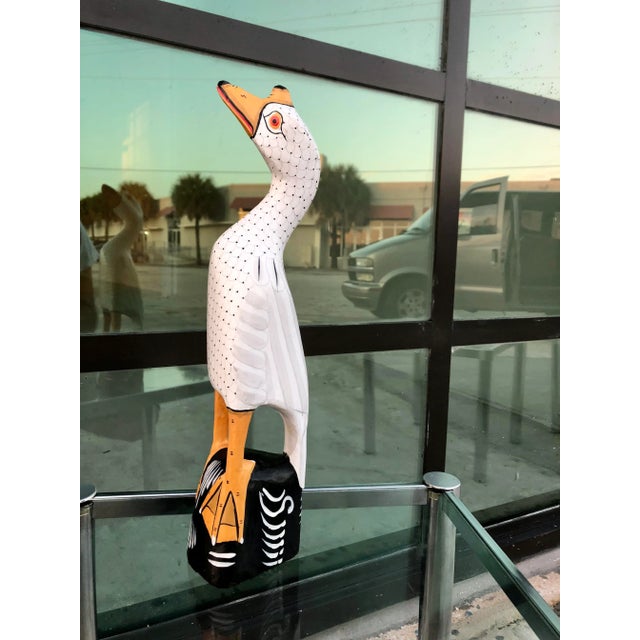 Vintage Thai Hand Carved and Painted Wooden Bird Figurine For Sale - Image 13 of 13