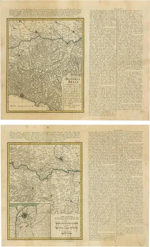 Antique Maps of Northern Italy by Homann Heirs, 1754, Set of 2