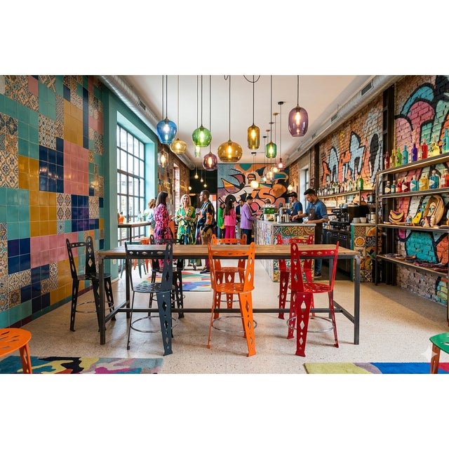 Contemporary Postmodern Lacquered Metal Chairs from Artifort, Set of 6 For Sale - Image 3 of 18