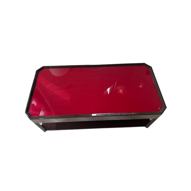 Mid-Century Modern Felix Coffee Table - Bordeaux Red/Chocolate For Sale - Image 3 of 3