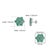 925 Silver 6.21 Ct Emerald and Diamond Floral Cluster Stud Earrings, a Pair For Sale - Image 10 of 12