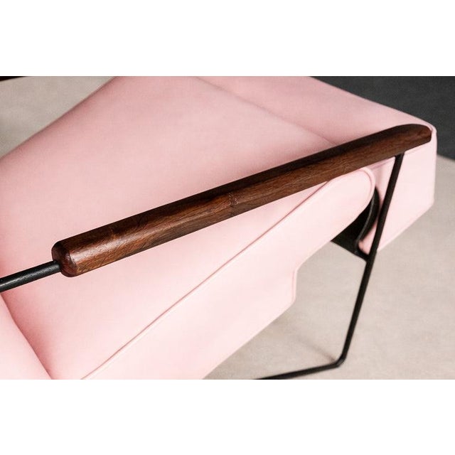 Mid-Century Modern Brazilian Modern Reclining Chair in Metal, Hardwood & Leather, Ernesto Hauner, 1960s For Sale - Image 3 of 15