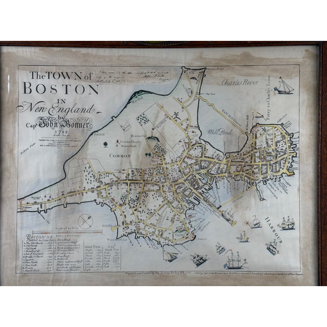 John Bonner “The Town of Boston” Map, After the 1835 George G. Smith Edition, Antique Oak Frame For Sale - Image 10 of 14