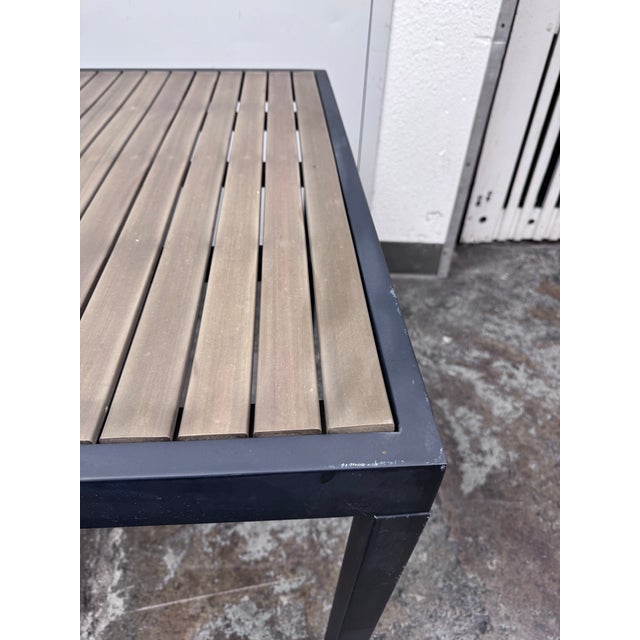 Black Crate & Barrel Alfresco Outdoor Patio Table For Sale - Image 8 of 12