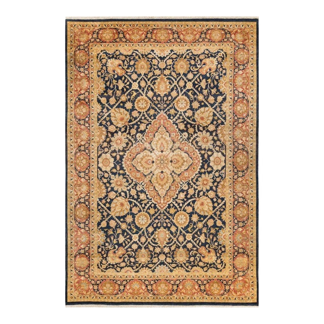 Vintage Moroccan Hand Knotted Wool Area Rug, Navy Blue - 6'2" X 9'0" For Sale - Image 9 of 9