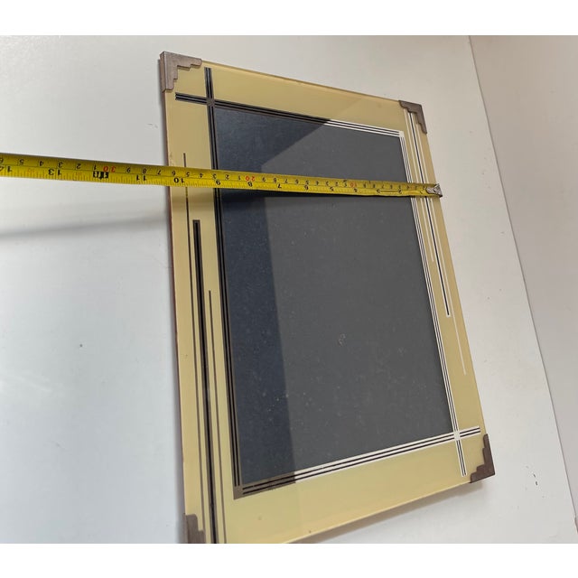 Art Deco Photo Frame (30x25cm) in Glass and Nickel Plated Metal, 1940s For Sale - Image 6 of 7