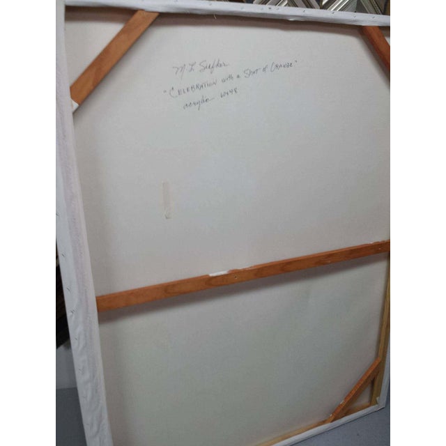 Abstract Mary Lou Siefker : Celebration With a Shot of Orange. For Sale - Image 3 of 9