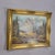 Alpine Landscape Oil Painting with Tyrolean Mountain Hut A large vintage landscape painting enclosed in an ornate, gold-...