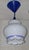 Vintage Pendant Lamp with White and Blue Glass Shade, 1990s For Sale - Image 4 of 7
